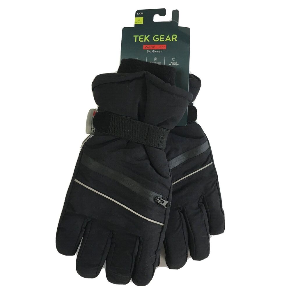NWT Tek Gear Men's Warm Tek Touch Screen 3M THINSULATE Ski Gloves Black S/M